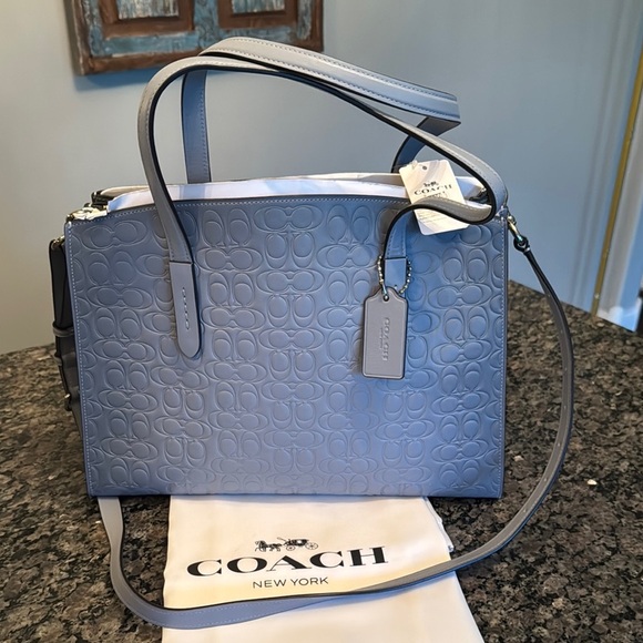 Coach Handbags - Coach Gray embossed Bag with Signature embossed logo NWT